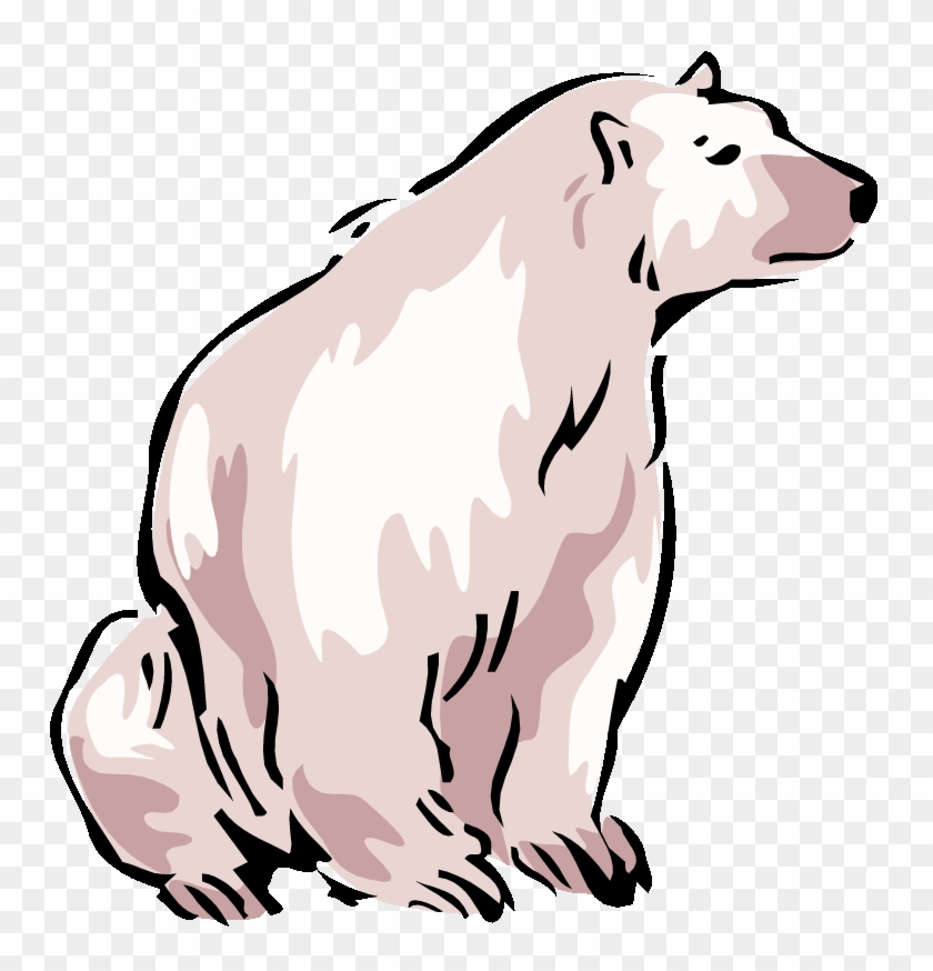Free Bear Clipart - Polar Bear Sitting Clipart #1009314