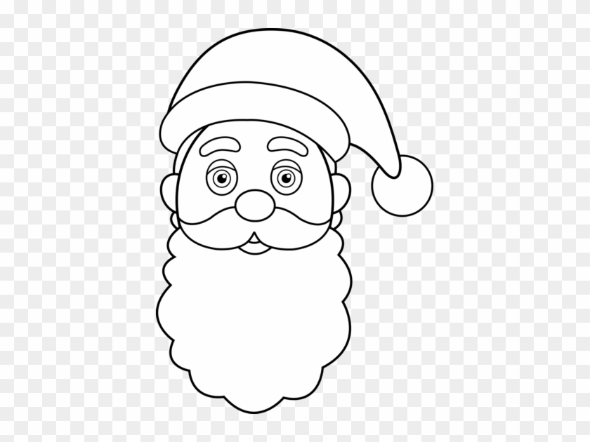 Line Art Of Santa Claus Face - Santa Claus Line Drawing #1009337