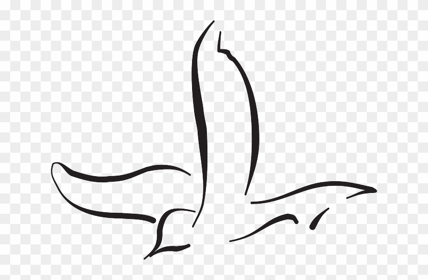 Bird Outline - Flying Bird Drawing Png #1009429