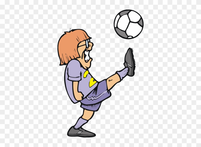 Animated - Girl Kicking A Soccer Ball #1009467
