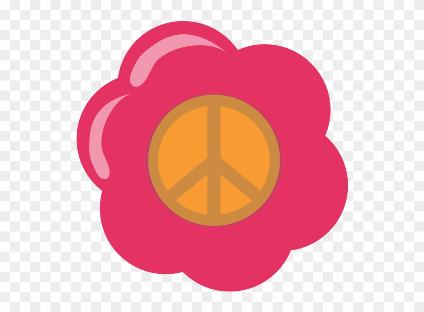 Peace Sign Clipart - Pink Flower Vector Png #1009554