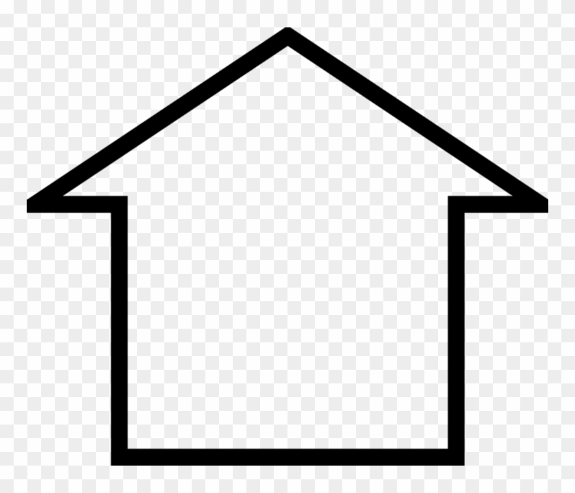 Simple House Icon - House Outline Clipart #1009662