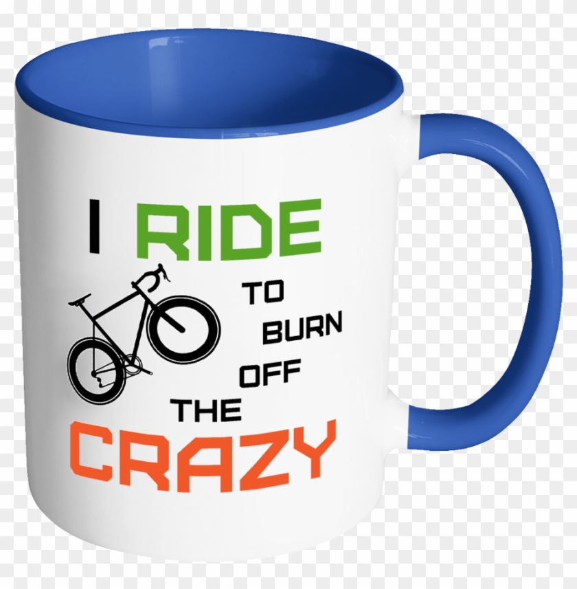 The "i Ride To Burn Off The Crazy" Funny Road Bike - Bible Emergency Numbers Mug - Christian Gifts For Women #1009706