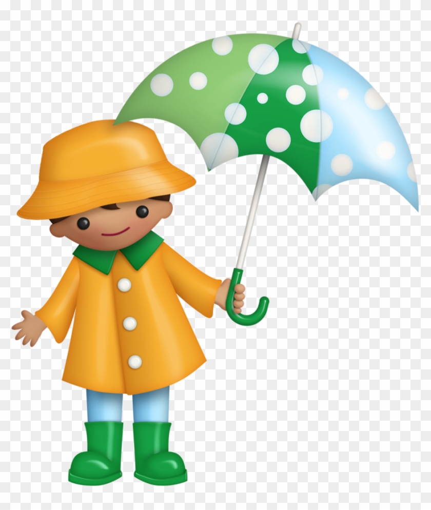 B *✿* Sunshine Rain - Kids With Umbrella Clip Art #1009727