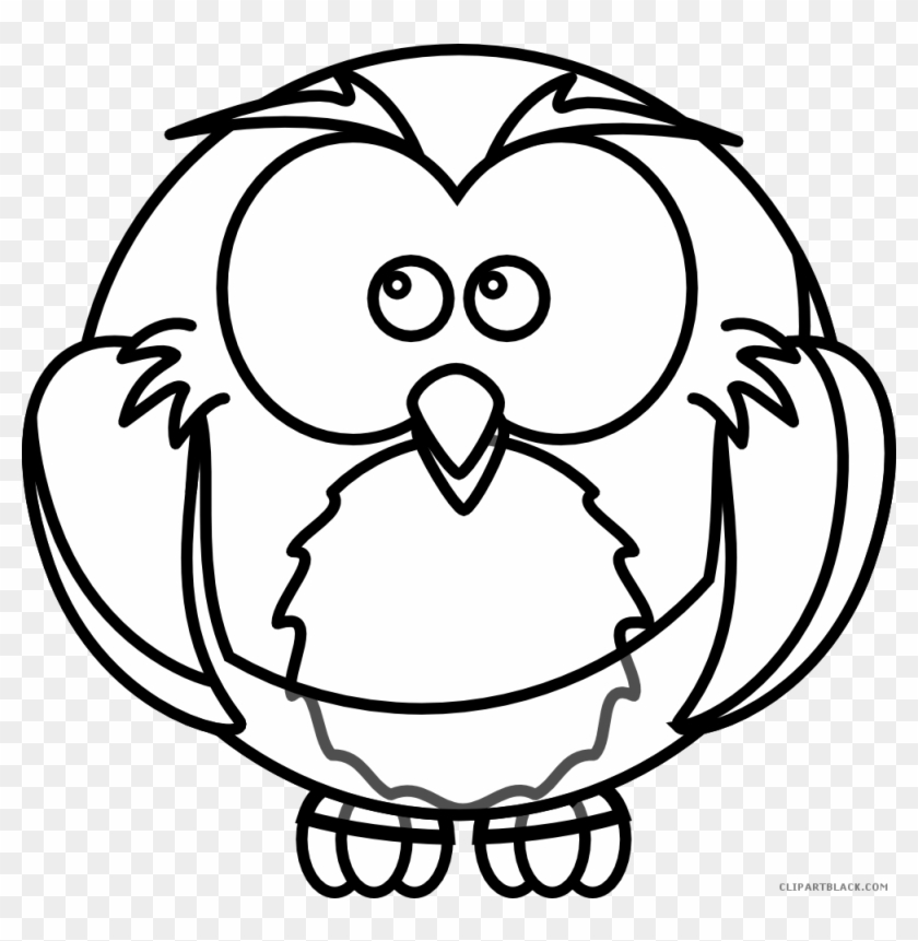Cartoon Owl Animal Free Black White Clipart Images - Cartoon Black And White Owl #1009728