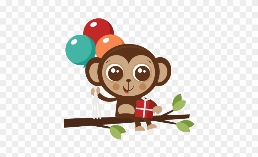 Birthday Monkey Svg Cut File Svg Files Clip Art - Happy Birthday Monkey Cartoon #1009796