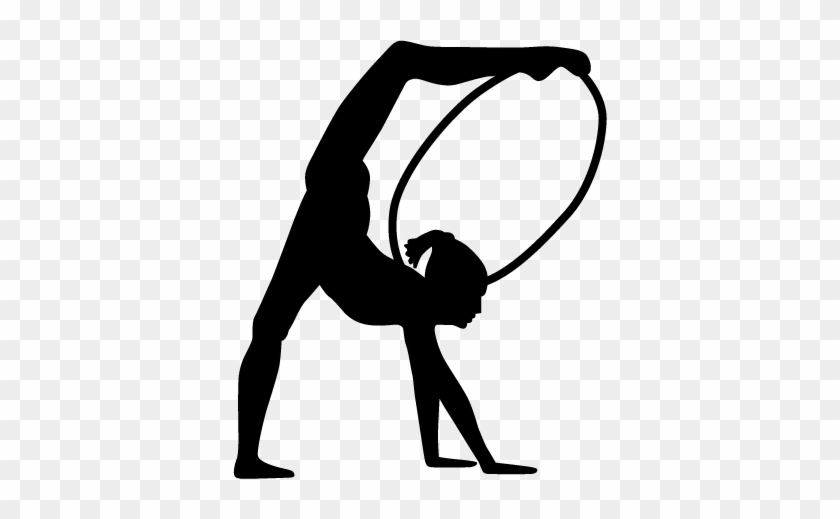 Hoop Gymnast Silhouette Wall Sticker - Rhythmic Gymnastics Hoop Silhouette #1010093