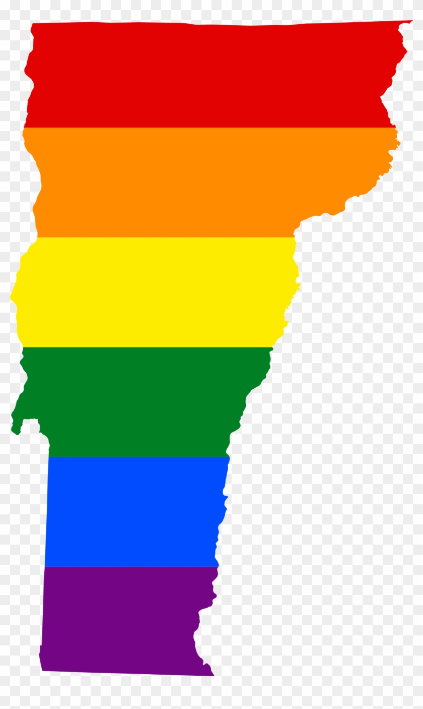 Lgbt Flag Map Of Vermont - Vermont Map Svg #1010165