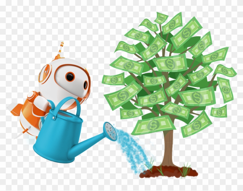 Watering Money Tree - Cartoon - Free Transparent PNG Clipart Images Download