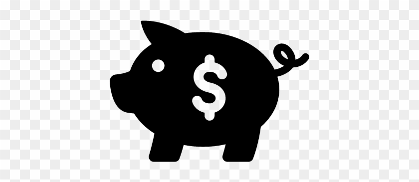 Piggy Bank Saving Tool Side View With Dollars Sign - Money Pig Icon Png #1010334