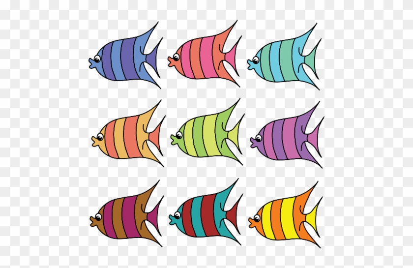 Click To See Printable Version Of Set Of Colorful Fish - Sea Creature Clipart #1010584