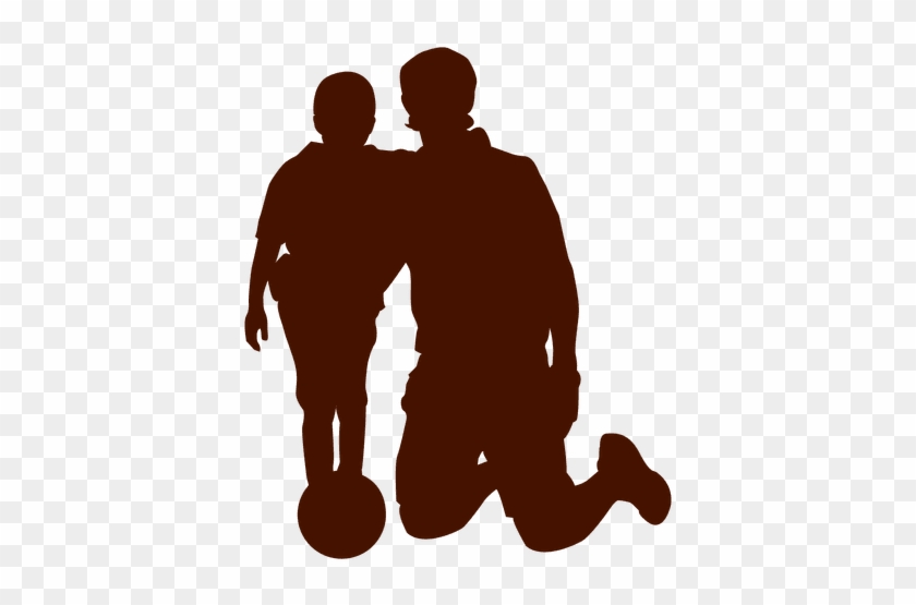 Dad And Kid With Ball Family Transparent Png - Fathers Playing Football His Son Vector #1010771