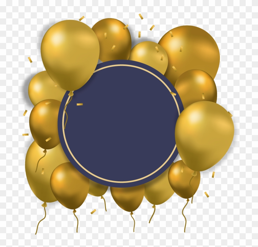 Balloon Gold Computer File - Gold And Blue Balloons Png #1010803
