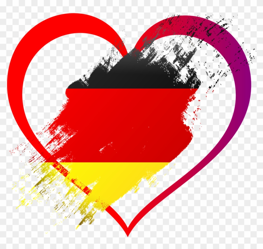 Germany, Flag, Heart, Love, Germany, Nation - Fussball Wm 2018 Transparent #1010962