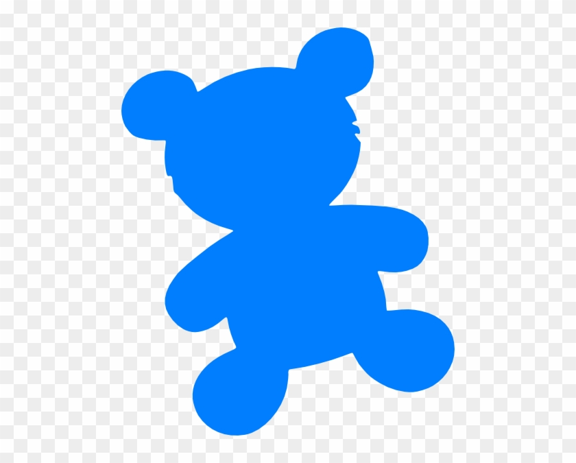 Blue Bear Clip Art At Clker - Teddy Bear Silhouette #1011016