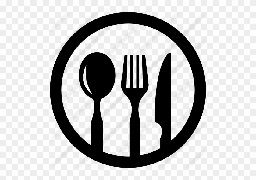 Restaurant Symbol Of Cutlery In A Circle Free Icon - Simbolo De Comida Png #1011029