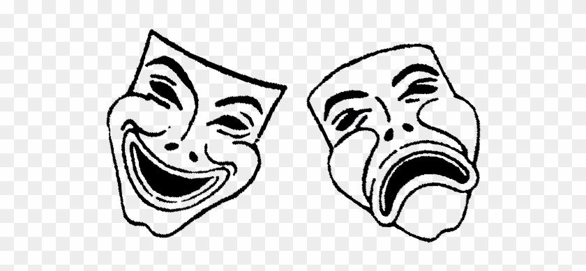 Drama Masks Clipart - Comedy And Tragedy Masks #1011099