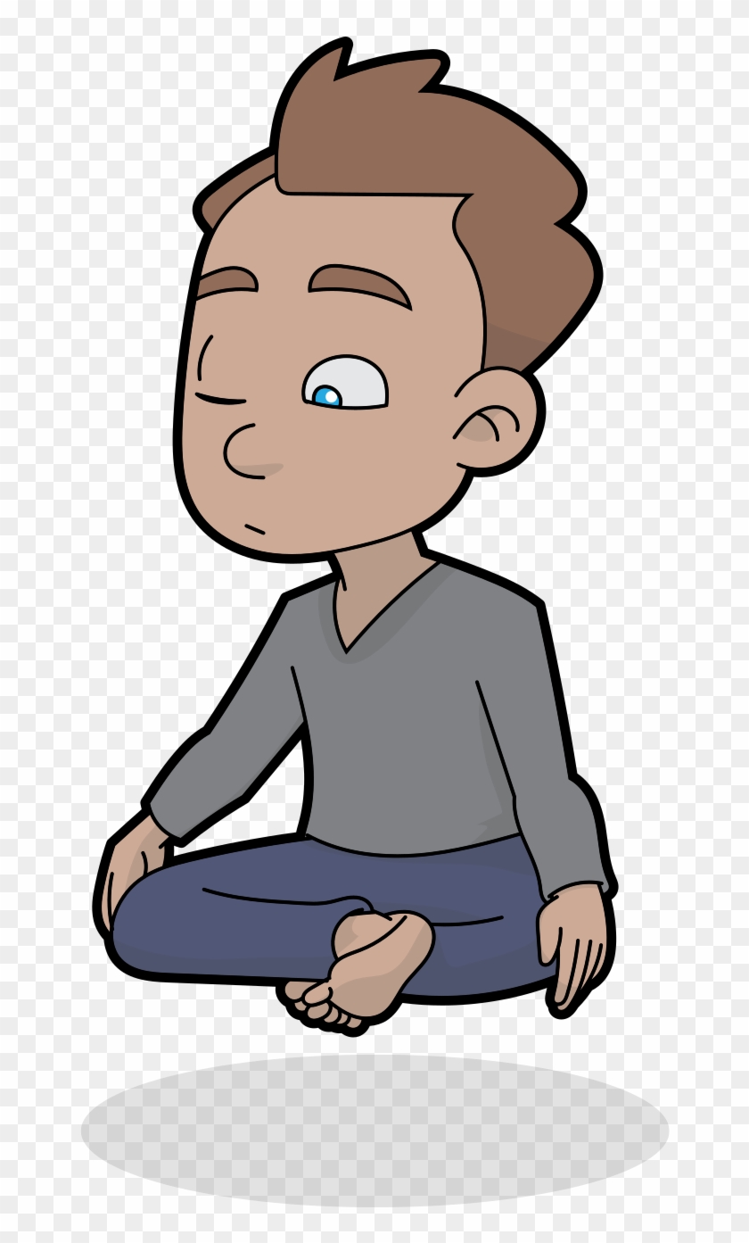 Curious Meditating Cartoon Man - Sitting - Free Transparent PNG Clipart  Images Download