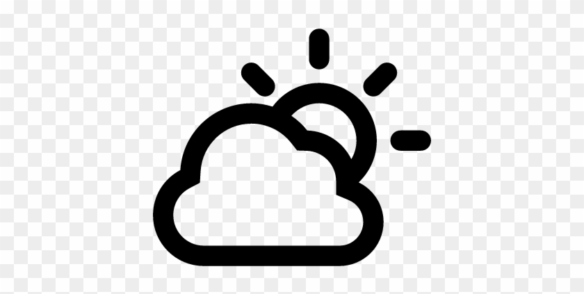 Cloudy Day Outlined Weather Interface Symbol Vector - Weather Svg #1011224