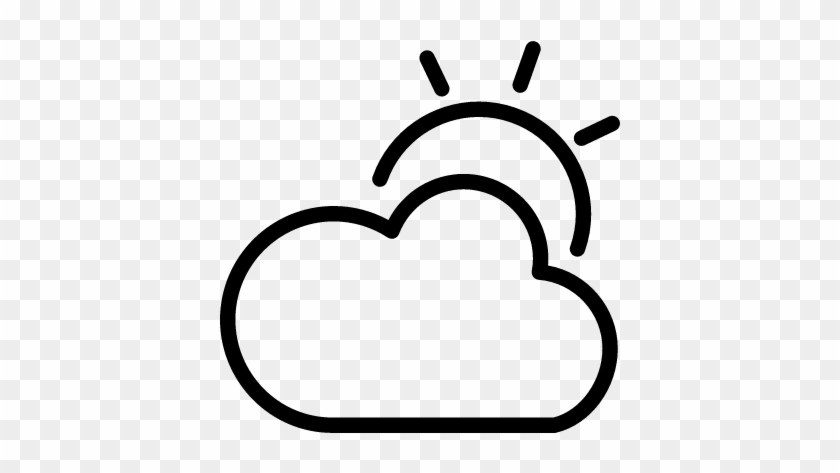 Cloudy Day Outlined Weather Interface Symbol Vector - Symbol #1011226