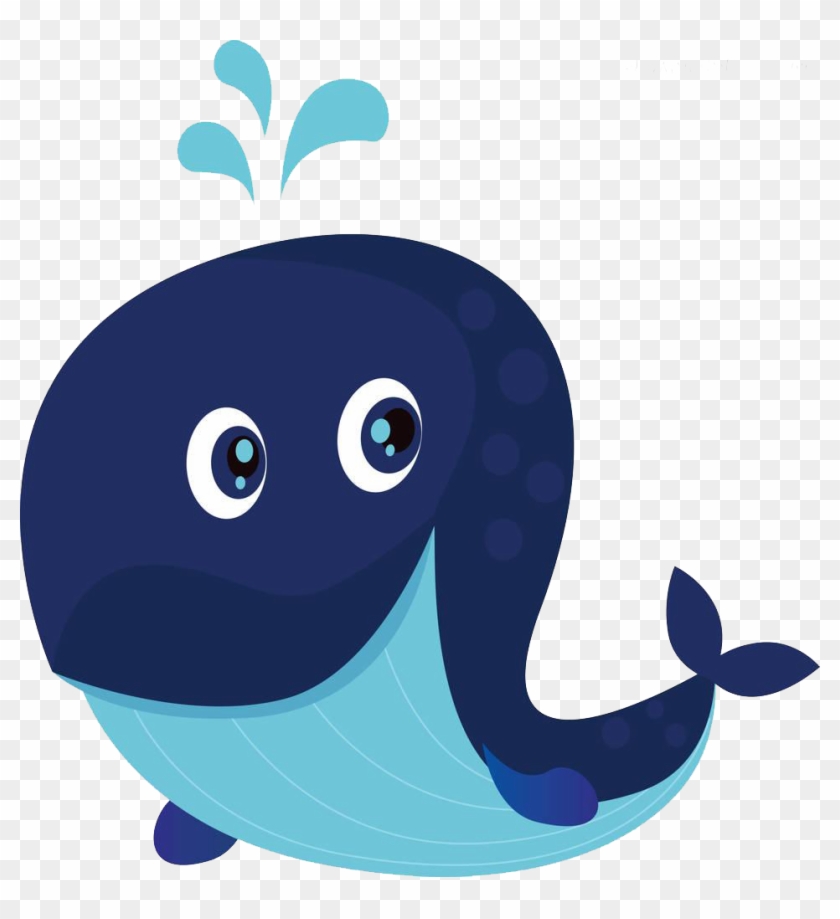 Cartoon Blue Whale Illustration - Blue Whale Cartoon - Free Transparent PNG  Clipart Images Download