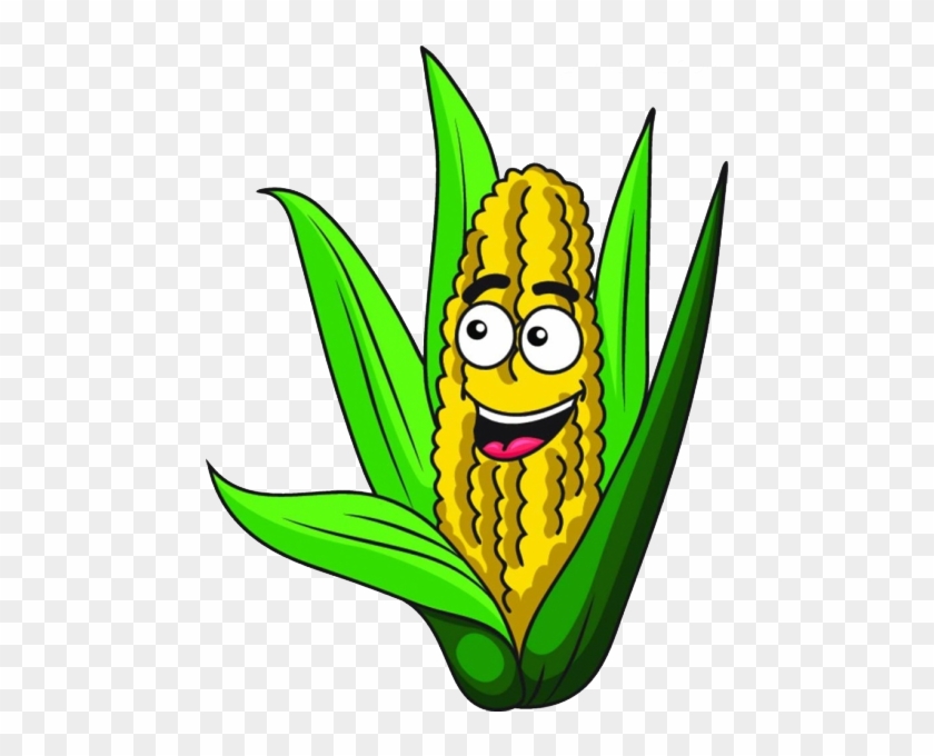 Corn On The Cob Maize Sweet Corn Cartoon - Corn With Smiley Face #1011443