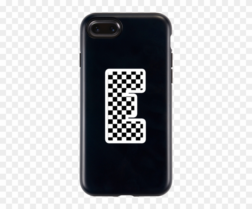 Personalised Initial Black Check Iphone Case - Smartphone #1011676