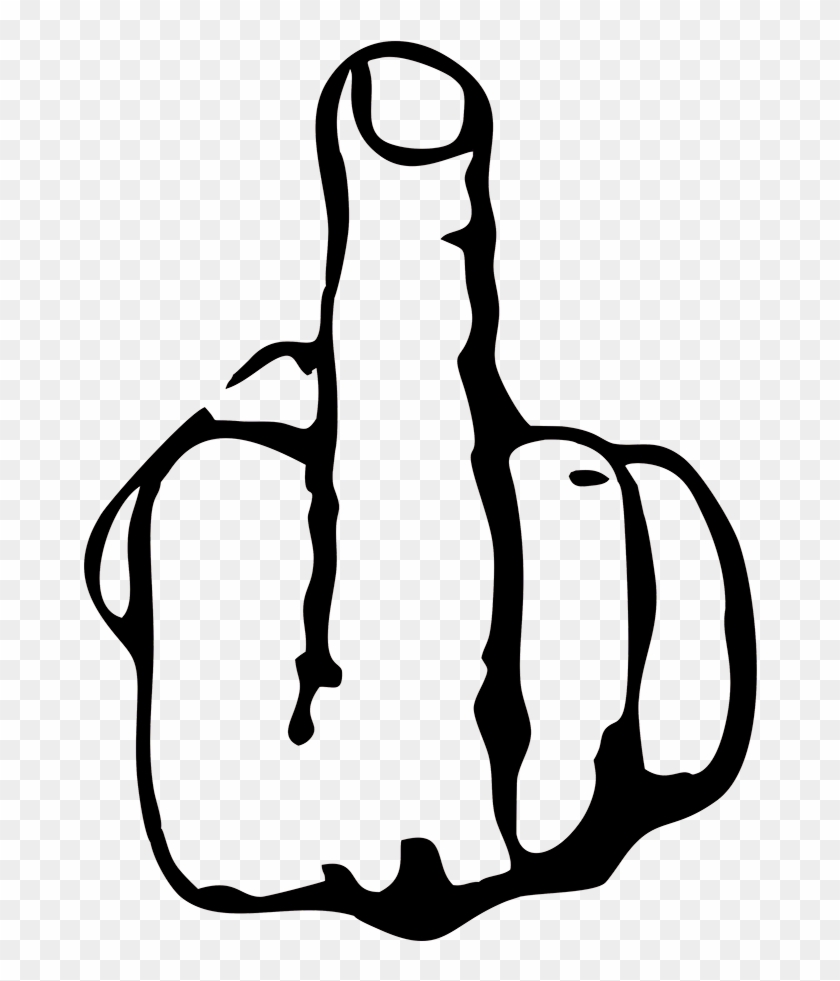 Middle Finger Funny Auto Car Bumper Window Vinyl Decal - Middle Finger Attitude Status #1011714