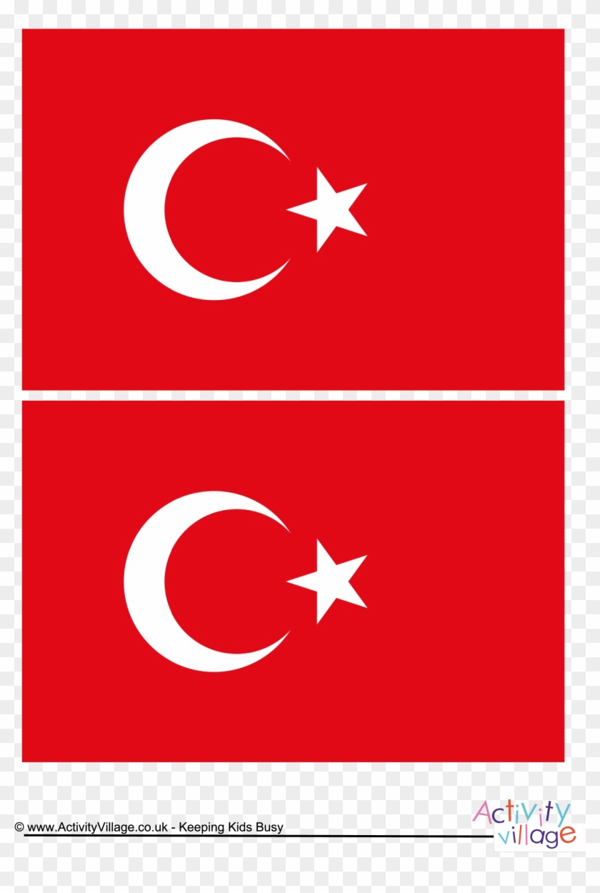 Download This Free Printable Turkey Template A4 Flag, - Türk Bayrağı Yuvarlak Vektörel #1011726