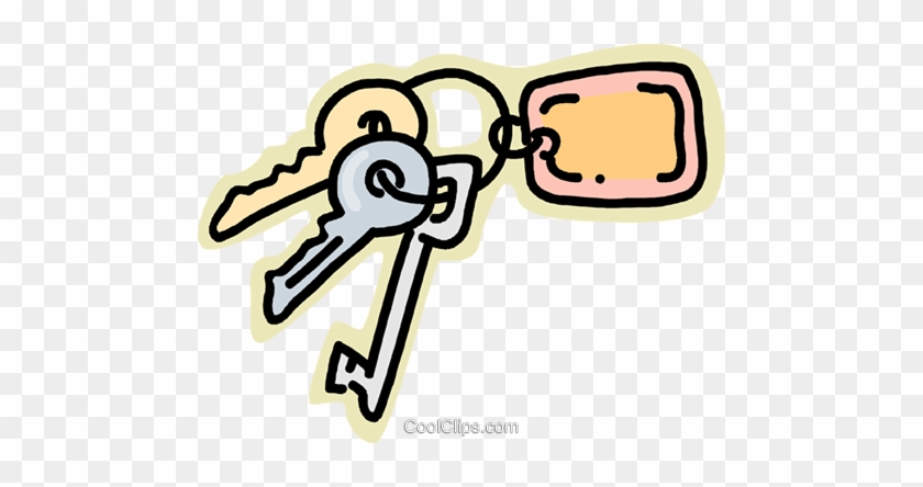 Keys On A Key Chain Royalty Free Vector Clip Art Illustration - Schlüssel Clipart #1012021