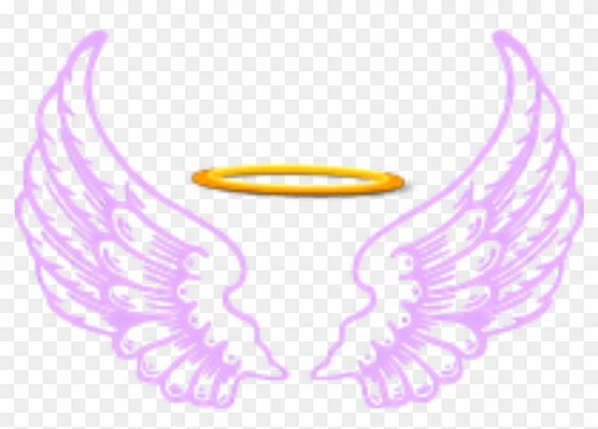 Ftestickers Fantasyart Angel Wings Halo Purple - Angel Wings And Halo Png #1012038
