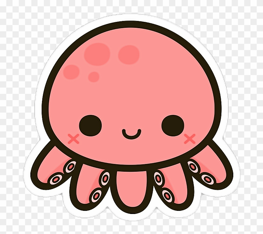 Octopus Cute Tentacles Pink Kawaii Smile Animal Nature - Maker's Mark #1012076