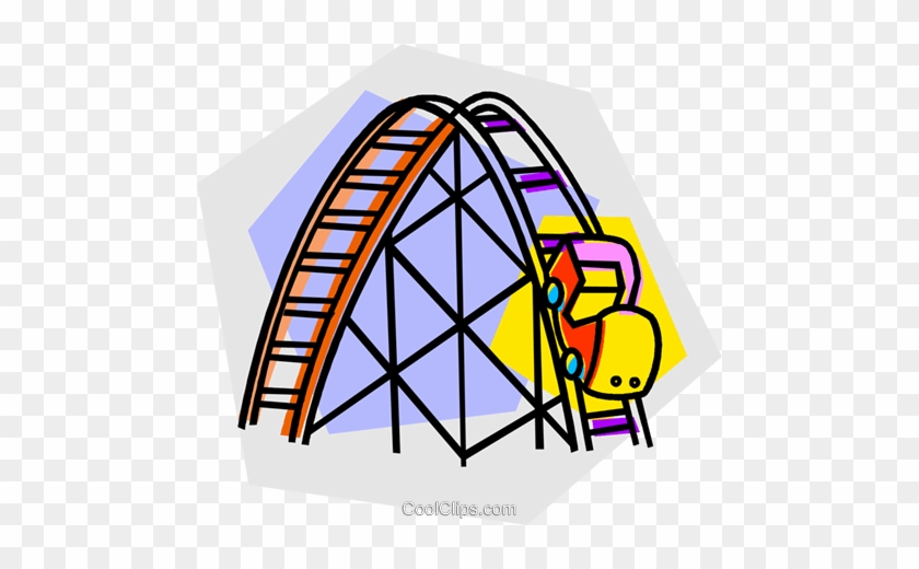 Roller Coaster Rides Royalty Free Vector Clip Art Illustration - Roller Coaster Clip Art #1012172