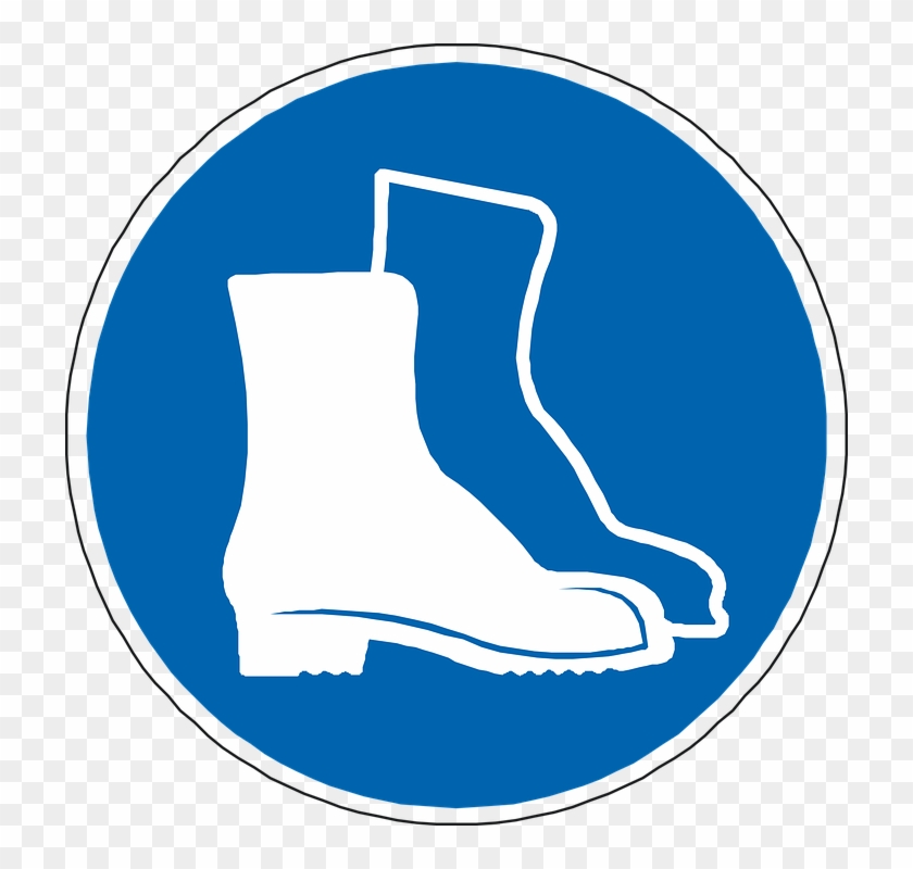 Blue Socks Cliparts 29, - Safety Boots Sign #1012211