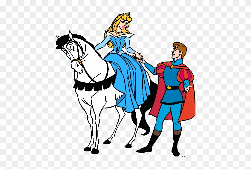 Kissing Clipart Sleeping Beauty - Sleeping Beauty On Horse #1012311