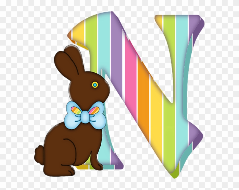 Art Letter N Chocolate Easter Bunny By - Letter B Chocolate Easter Bunny Shower Curtain #1012497
