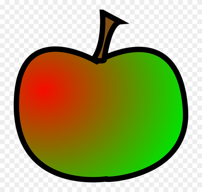 Collection Of Cartoon Apple - Clip Art Red And Green Apple #1012519