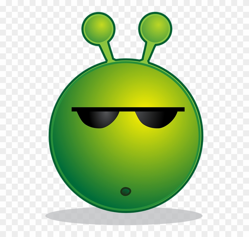 Alien, Smiley, Huh, Emotion, Emoticon, Emoji, Cartoon - Green Alien Face Emoji #1012520