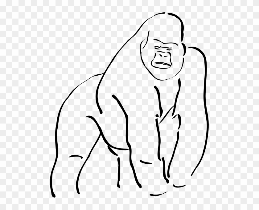 Gorilla Clip Art Royalty Free Animal - Sketch Of A Gorilla #1012532