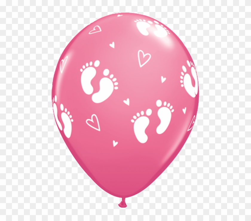 Baby Footprints Girl - Baby Balloons Png #1012558
