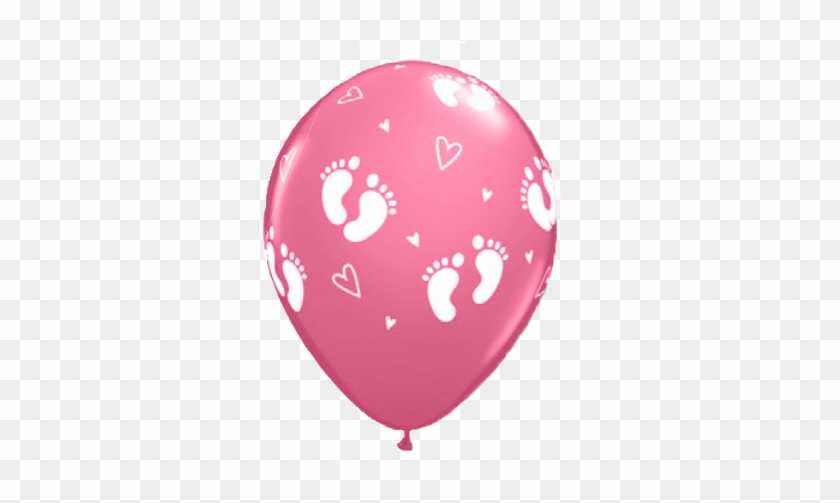 43418 11″ Baby Foot Print Girl - Baby Balloons Png #1012576