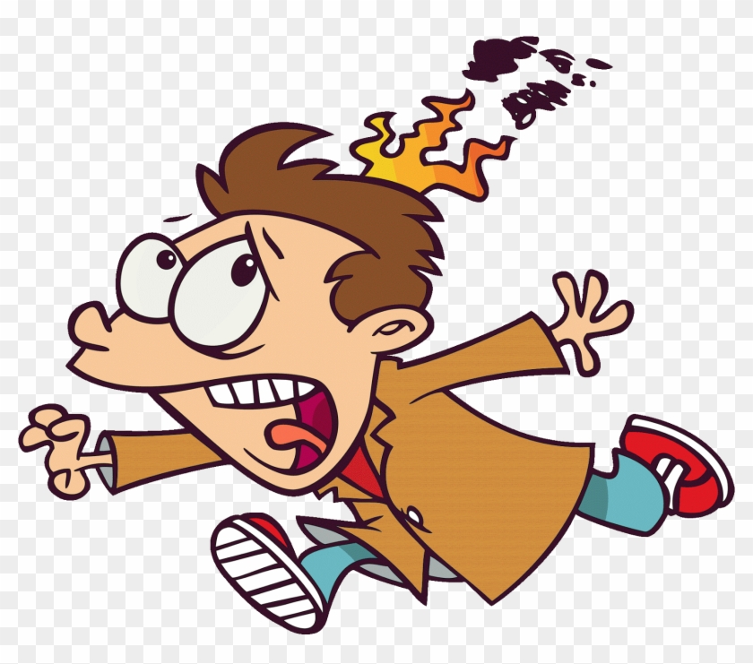 Cartoon Running With Hair On Fire Clipart - Running Around With Your Hair On Fire #1012629