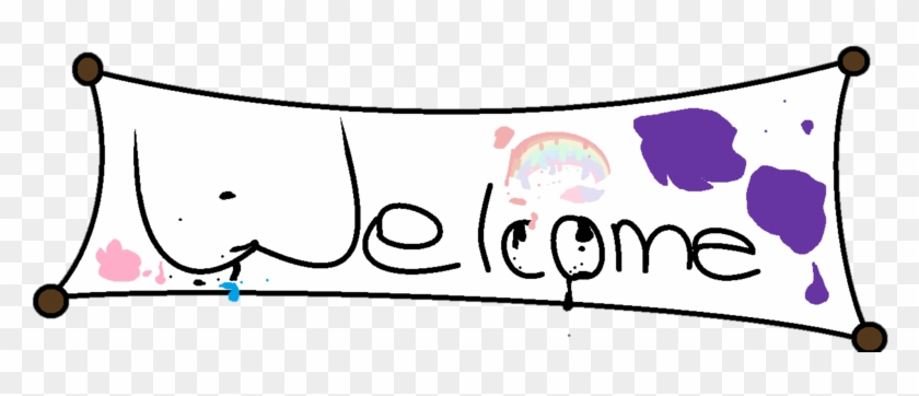 Welcome Banner With Paint Splattered By Candiedoespokemon - Welcome Banner With Paint Splattered By Candiedoespokemon #1012688