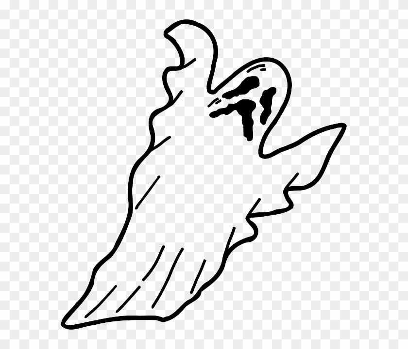 Scary, Spooky, Halloween, Flying, Floating - Scary Ghost Outline #1012717