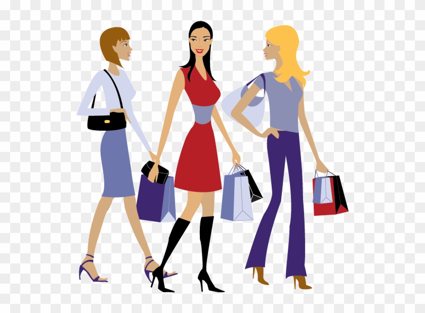 At The Shopping Centershopping With Friends Clipart - Friends Shopping Png #1012770