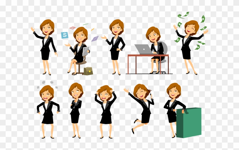 Vector Group Image - Business Woman Vector Characters #1012791