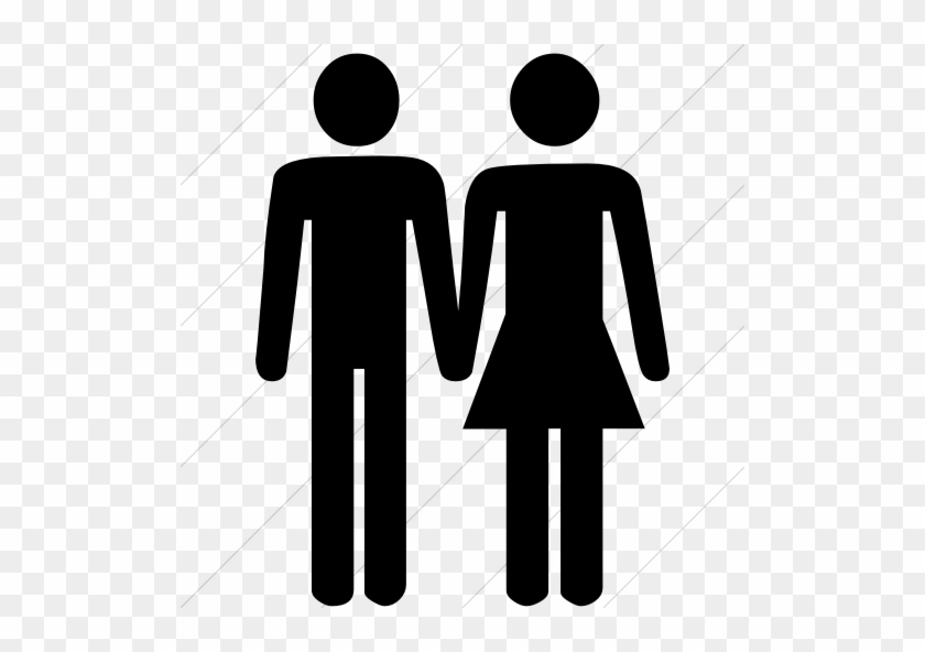 Classica Man And Woman Holding Hands Icon Style - Simple Man And Woman #1012819