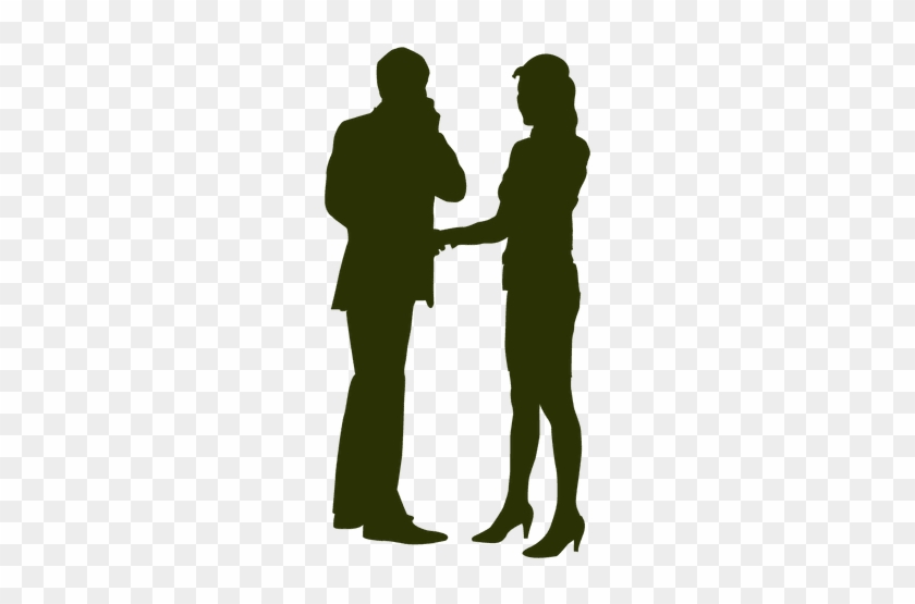 Businessman Woman Talking Silhouette - Silhouette People Talking Png #1012829