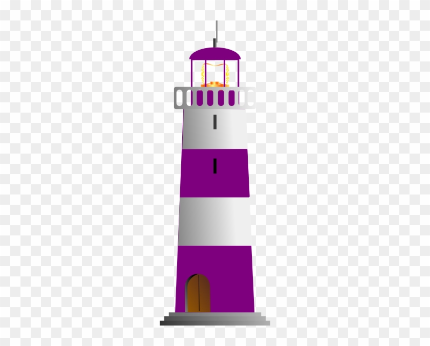 Lighthouse Clipart Purple - Lighthouse And Stripes Shower Curtain #1012952