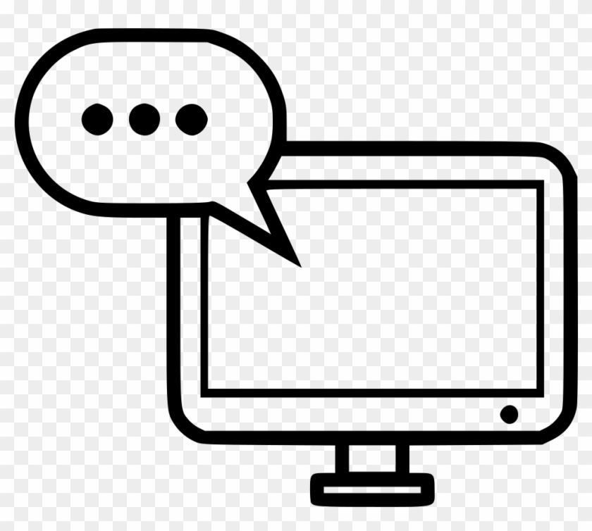 Screen Chat Computer Bubble Desktop Monitor Comment - Desktop Chat Icon #1012992